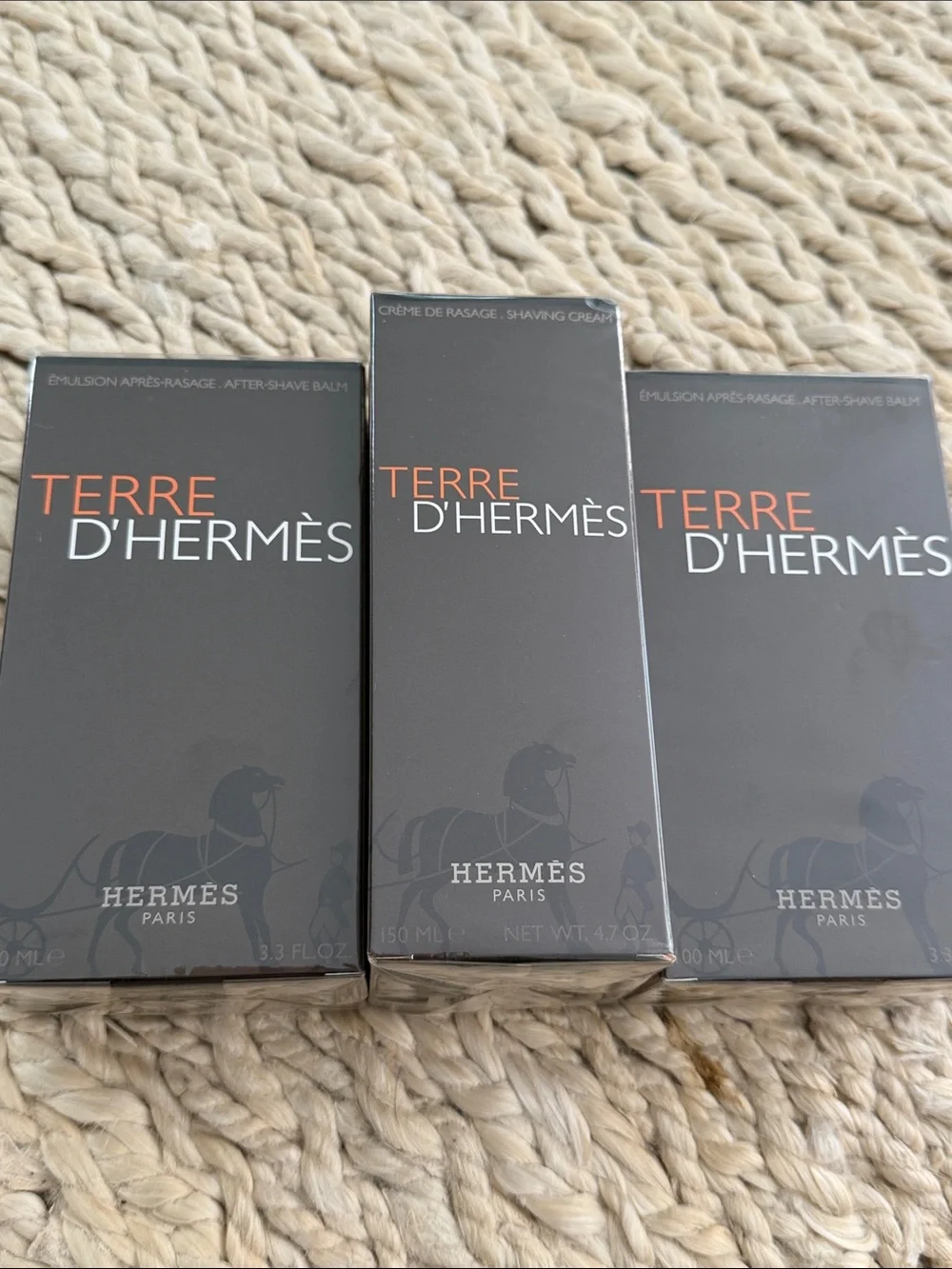 Hermès Terre d'Hermès Men's Shaving Set - 1 Shaving cream, 2 After Shave balms
